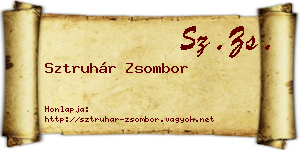 Sztruhár Zsombor névjegykártya